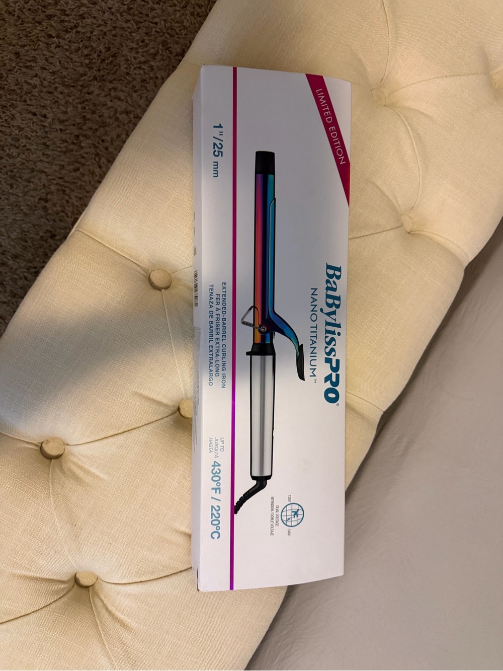 BaByliss Nano Titanium Curling Iron in Iridescent Blue-Purple